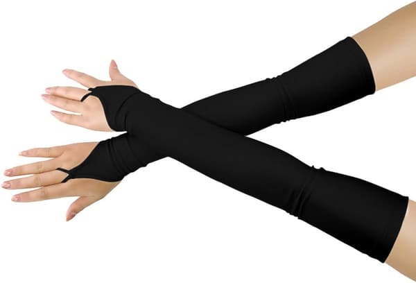 Elastiske Spandex Fingerløse Over Albue Cosplay Catsuit Opera Lange Hansker for Jenter, Gutter og Voksne