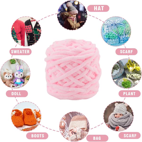 Strikkegarn 4x Strikkegarn til Hækling, Blødt Chunky Garn til Garnprojekter light pink