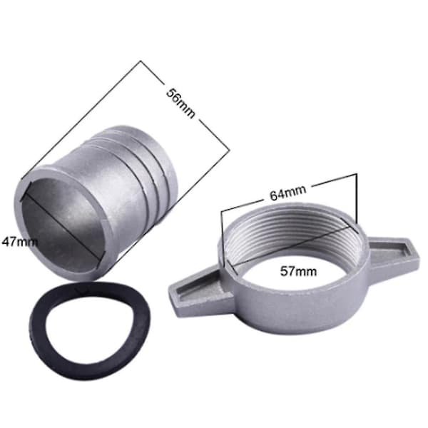 3x Vandpumpeforbindelser 2 Tommer Aluminiumsrørforbindelsesnøgle med Gummipakning Pumpeforbindelse Pi