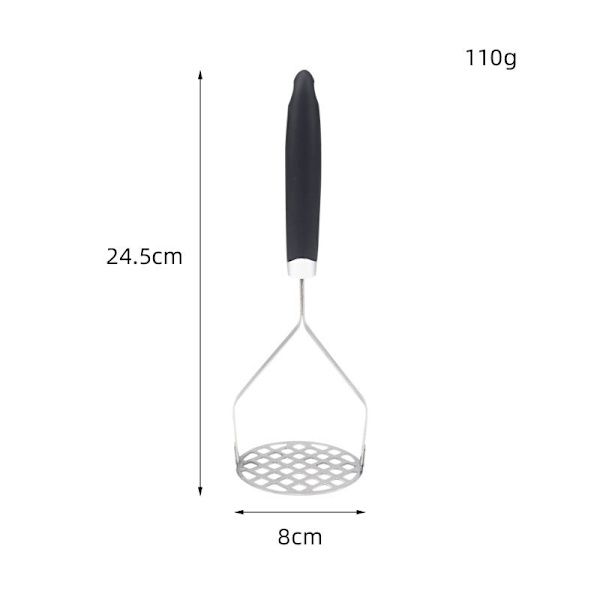 Robust 2-delt moser, 26 cm, rustfrit stål/sort