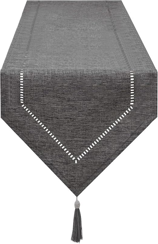 1 stk. grå linned bordsløber 32 x 180 cm, bordsløber af høj kvalitet