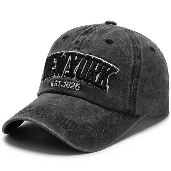 Cap i vasket bomuld til mænd forår sommer NEW YORK Retro brevbroderi Snapback-kasketter til kvinder Blød Top Trucker Dad Hats Khaki Justerbar