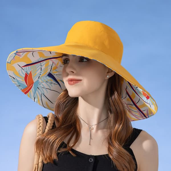 Damefiskarhatt Solhatt GUL yellow