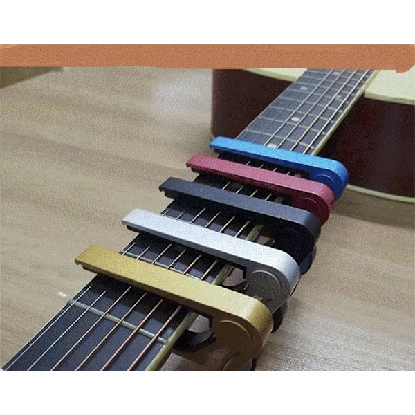 Gitarr Capo, Capo för 6-strängad akustisk och elgitarr, bas, mandolin, ukulele, svarta gitarr Capo s