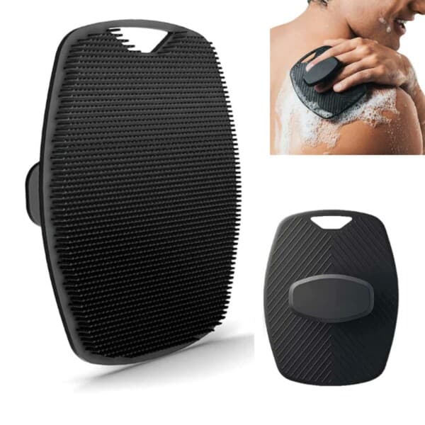 Eksfolierende silikone brusebørste til mænd - Body Scrubber sort black