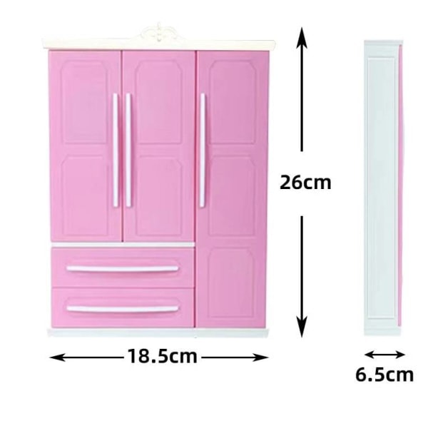 30 cm Barbie dockgarderob, barnleksaker kläder möbler cabi