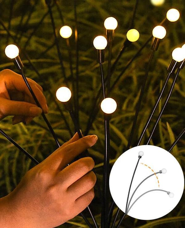 LED solcellelamper til græsplæne, have, dekorative varme lys-XF28- SIX