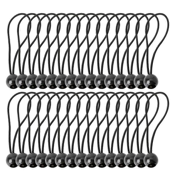 30 st Bungee Cord med kulor Elastiska band Bungee Toggle Band för Markiser, Tältbanners, Flaggstång