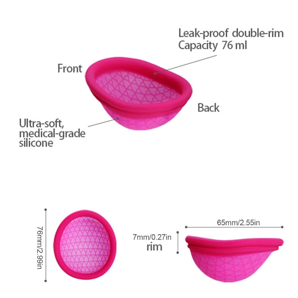 Elastisk menstruationsskive til kvinder, lækagesikker menstruationskop i silikone, 100% ny, lilla Purple S Purple