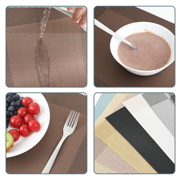 Non-Slip and Heat-Resistant Placemats - 3 Pack Silvergrå Sølvgrå