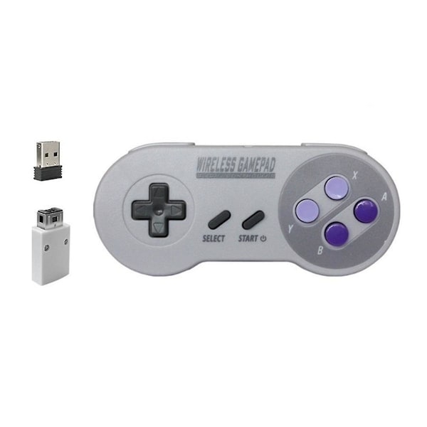 (Specialerbjudande) Trådlös spelkontroll 2.4G Gamepad Joypad Joystick Kompatibel med SNES Mini PC Windows NS Switch