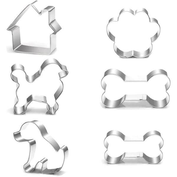 Hundbensformar för bakning, hundkakeform, tassavtryck kakeform (set med 6)