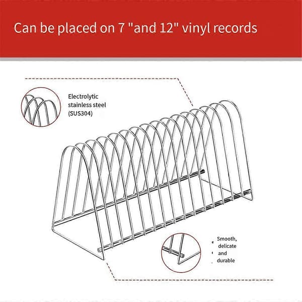 Vinylplade Display Rack Læse Rack Hjemmeopbevaring Desktop Opbevaring CD Opbevaring Pladereol Silver 15 Slots