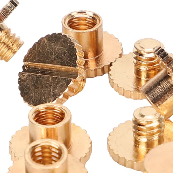 30 Sæt Boknit Nitter Riflet Flad Messing Læderbindingsknap Tacks 9,5x4mm Søm 4mm Skrue (Guld)