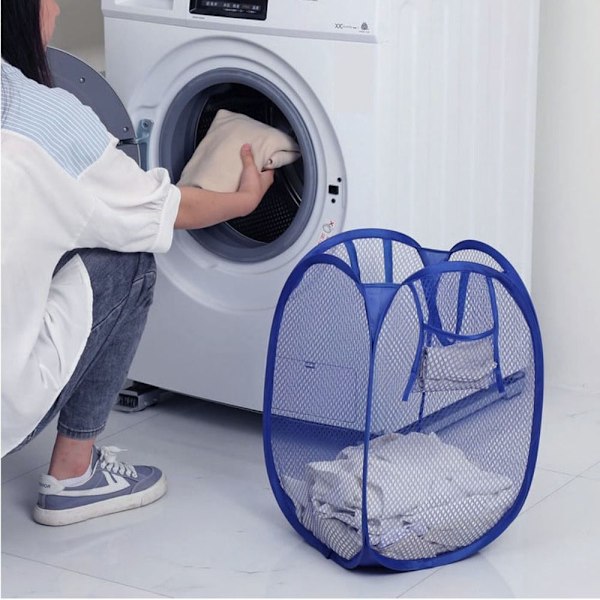Pop Up Tvättkorg Vikbar Tvättkorg MÖRKBLÅ dark blue