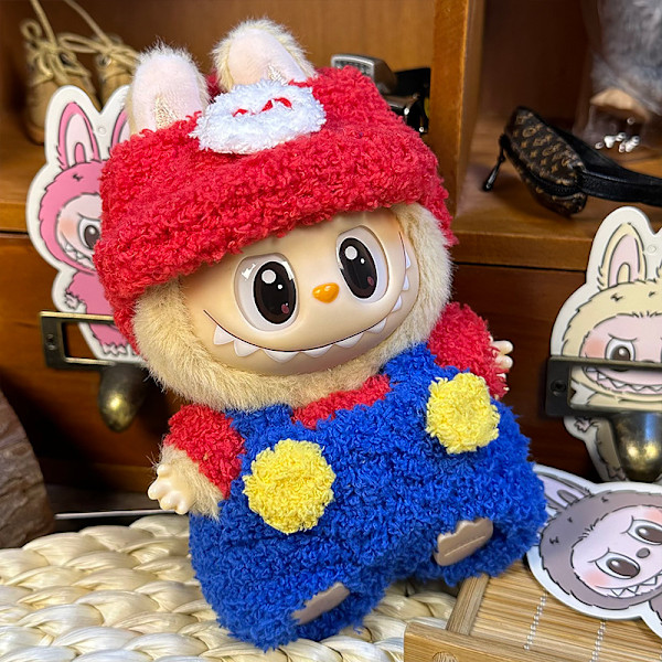 1 set LABUBU kläder, Mario (hatt + tröja + bakbyxor)^^ou 14
