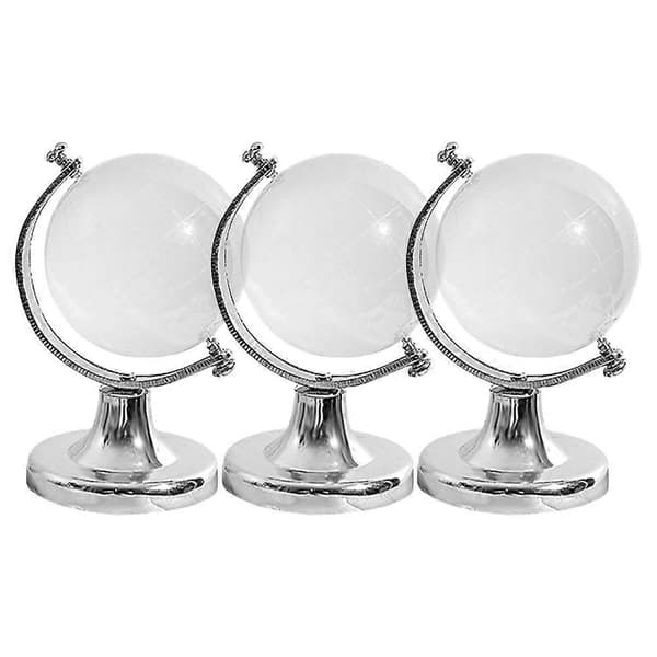 Kristallglobus Skrivebordsglobus Modell for Dekorasjon 3 stk Transparent Ornament