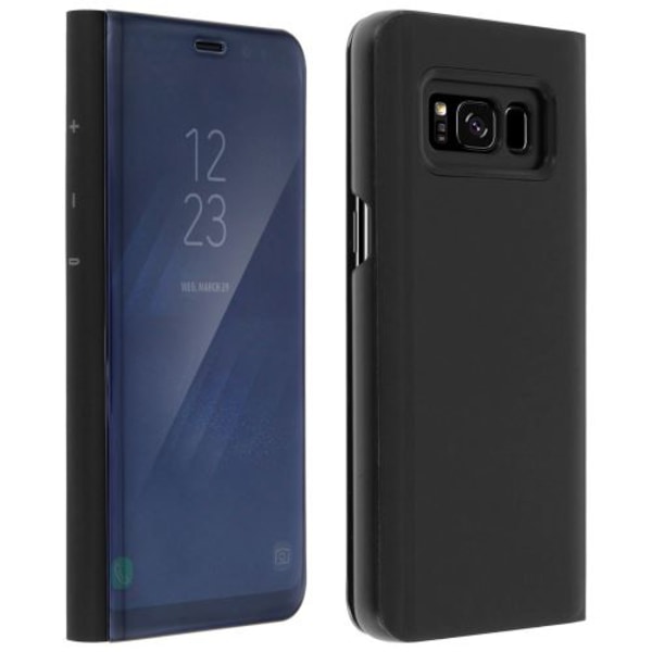 (Erikoistarjoukset) Samsung Galaxy S8 Musta Peiliefekti Läpikuultava Flip-Kotelo - S