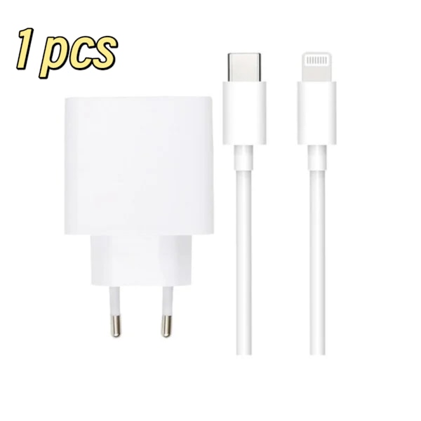 (Erikoistarjoukset) 1 kpl - Laturi iPhonelle - Pikalaturi - Adapteri + Kaapeli 20W Valkoinen one size iPhone 1-Pack iPhone 1-Pack iPhone_NA