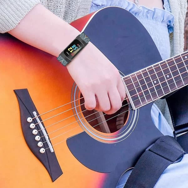 3-pakkielastinen nylon Fitbit Charge 5:lle - Säädettävät hengittävät kangasrannekkeet