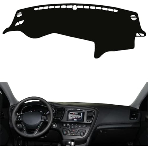Sopii Kia Optima 2011-2015, kojelaudan matto, liukumaton kojelaudan suojamatto, musta kojelaudan suojus, auton sisätilan lisävarusteet Lhd Red Edge