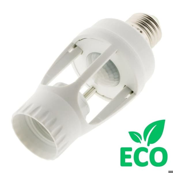 E27 glødelampefatning med integreret sensor - Hvid - Elexity