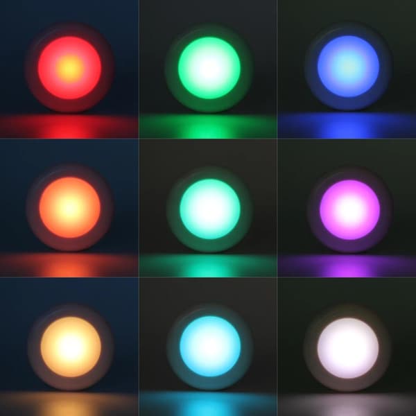 6-Pakning - LED-Spotlights med Fjernkontroll - Trådløs MultiColor MultiColor 6-Pack