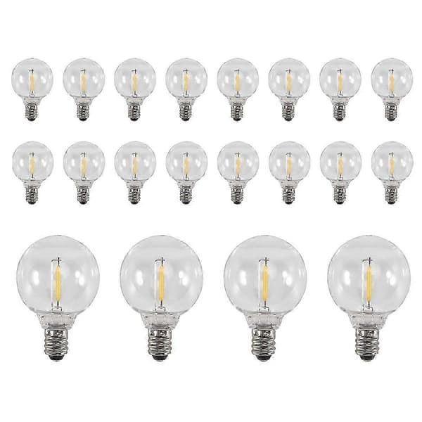 20 st G40 LED Ersättningslampor E12 Skruvsockel Splittersäkra LED Globlampor för Solarslinga