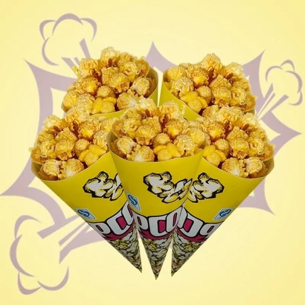 100 st Popcornpapperspåsar med avsmalnande spetsar Konformade godispåsar för popcorn godis