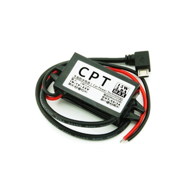 12V til 5V DC-DC Spændingsomformer Strømforsyningsadapter Spændingsregulator Nem at bruge MircoUSB MircoUSB