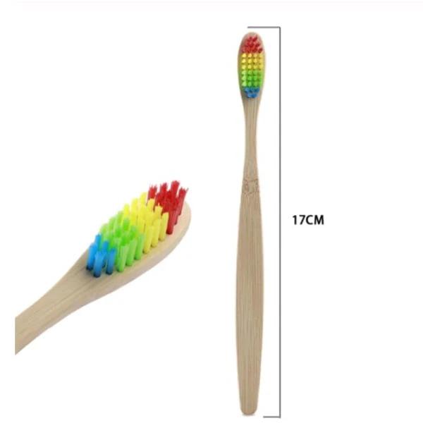 10x Bambu Tandborste - Regnbåge Rainbow