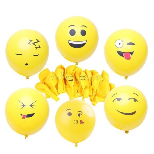 10-pack Emoji ballonger | Perfekt till barnkalaset