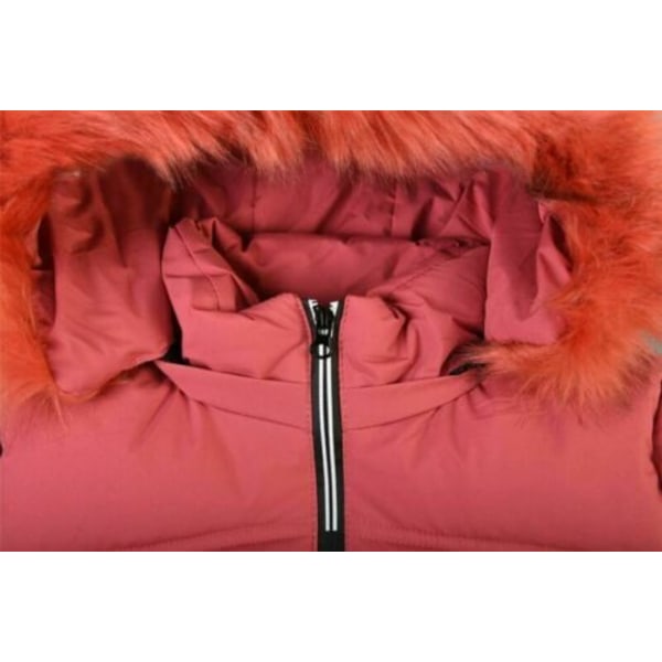 Flickor Vinter Varm Hooded Coat Vadderad Tjock Parka Cotton Jacka Watermelon Red 110cm