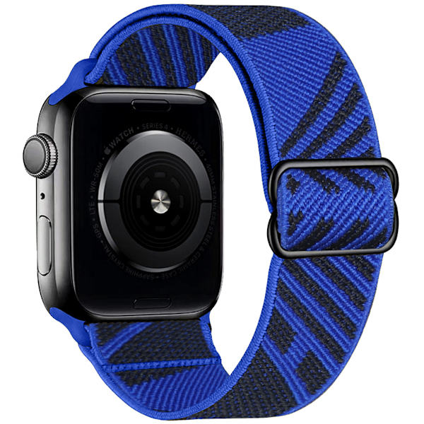 iwatch7new elastisk nylon justerbar elastisk vävd äppelrem black blue 38mm40mm41mm