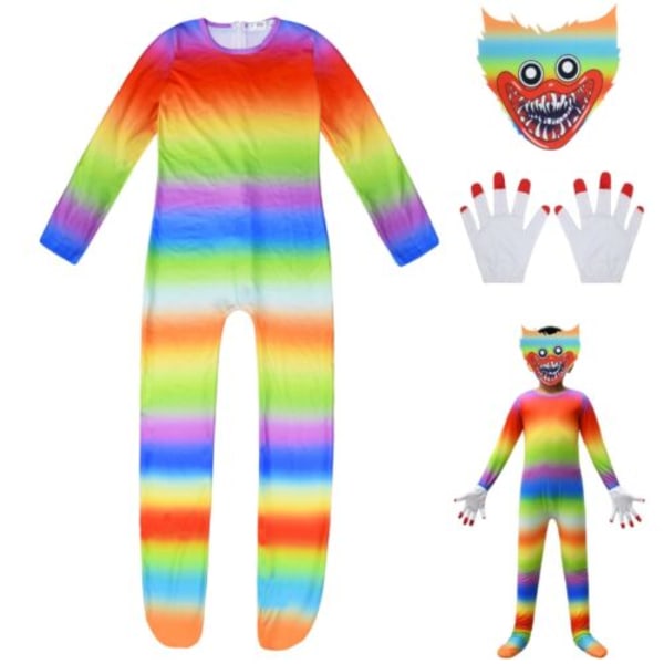 Halloween Huggy Wuggy vallmo Playtime Cosplay Costume Jumpsuit 150