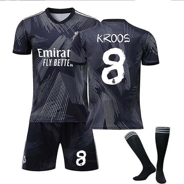 22-23 Real Madrid Fc Fotbollströja Fotbollströja Set för barn KROOS 8 16
