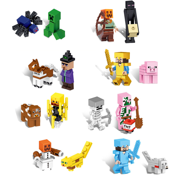 Minifigurleksak i 16 delar av Minecraft Building Bricks A