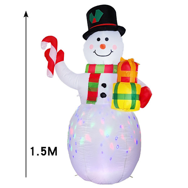 Jul uppblåsbar snögubbe Santa Claus gårdsdekorationer style 2 1.5m EU
