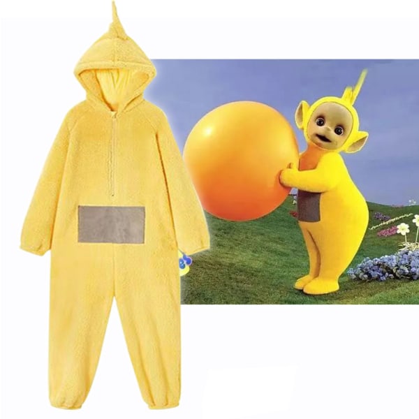 4-färgad Teletubbies pyjamas i ett stycke - söt och rolig Yellow L