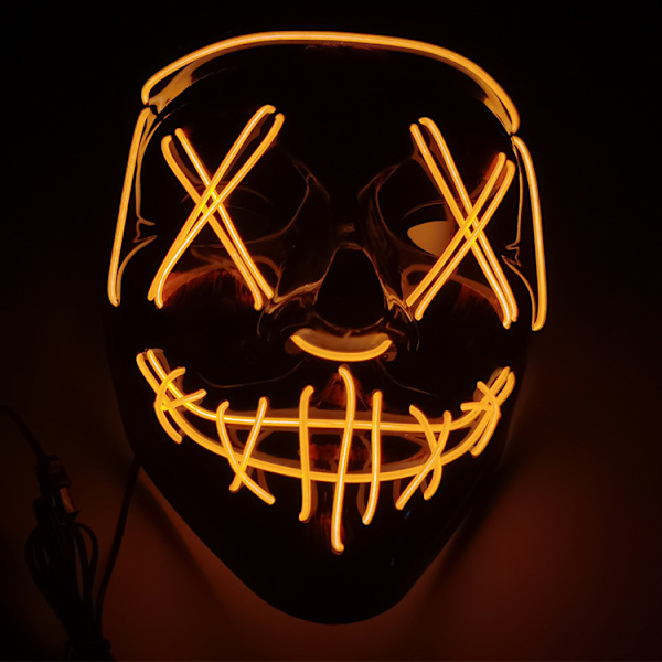 Halloween Enemy Glow Mask Ghost Step Dance Kall Ljus Påsk 9# 27cmX17cm