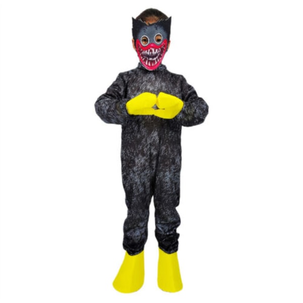 Halloween kid Cosplay kostym Huggy Wuggy Poppy Set Black M