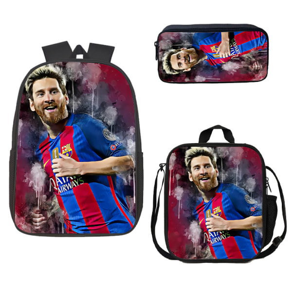 Fotbolls-VM studentryggsäck Messi-väska söt datorväska style9 1 set