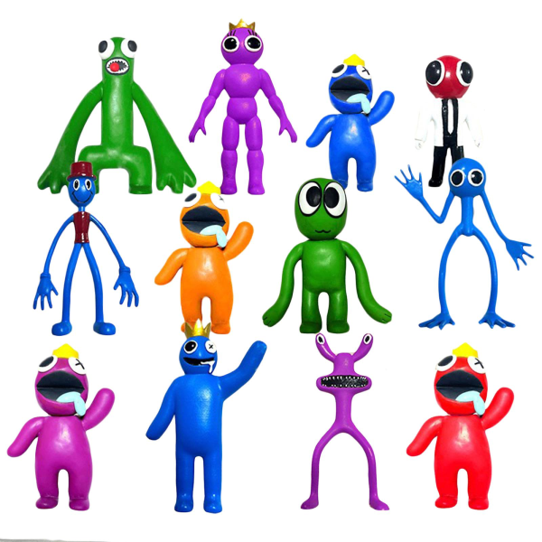 Rainbow Friends Action Figur Leksak Roblox Anime Pvc Figurine Leksaker E 12PCS