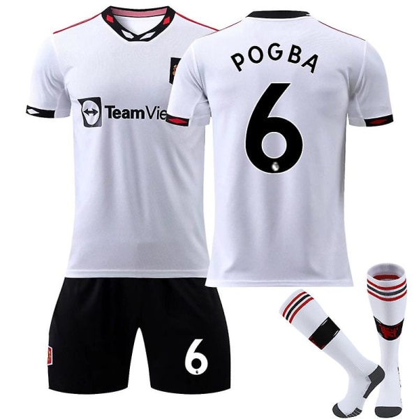 22-23 Manchester United borta set nr 6 Paul Pogba fotbollströja XL