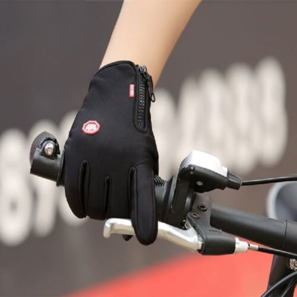 Winter Warm Vindtät Vattentät Anti-slip Thermal screen Handskar Black M