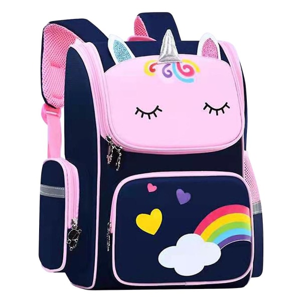 Barn Unicorn Ryggsäck Axelrem Skolväska Ryggsäck Royal Blue-S