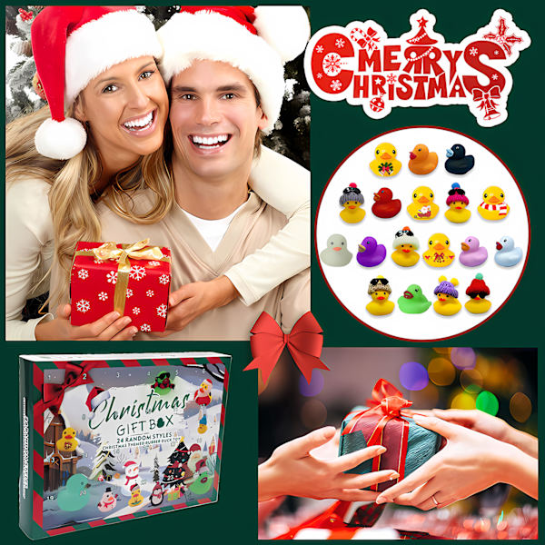 Christmas Glow Yellow Duck Adventskalender Countdown Blind Box Rubber Duck child