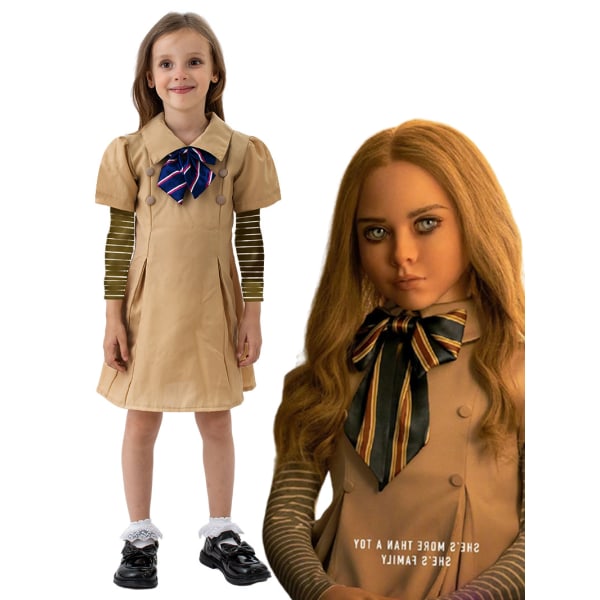 Megan Movie Klänning Halloween Scenuppträdande Kostym L 125cm-135cm child