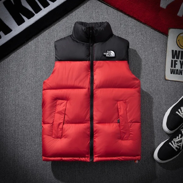 Män väst dun bomullsjacka kvinnor kamisole par bär jacka red 4XL#90-100kg