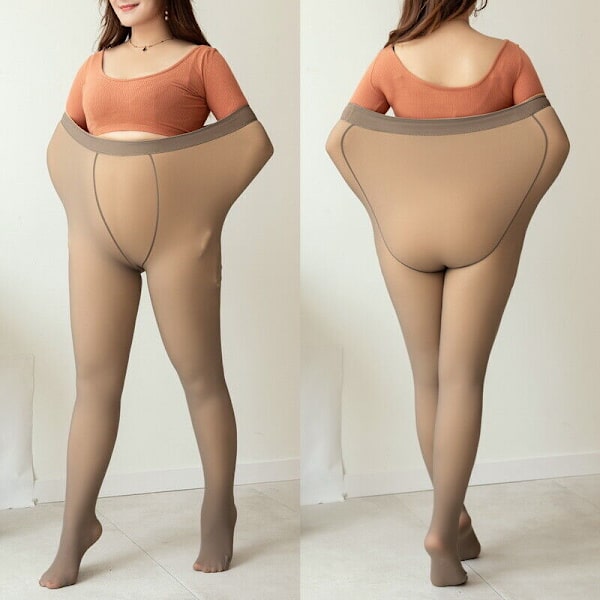 Plus Size Fake Translucent Varm Fleece Strumpbyxor Vintertights Coffee  Wrapped 250g winter